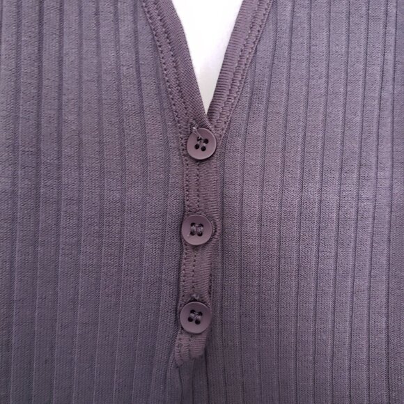 Forever 21 Dark Gray Collard V Neck Sleeveless Backless Fitted Knit Dress Size S - Picture 7 of 10